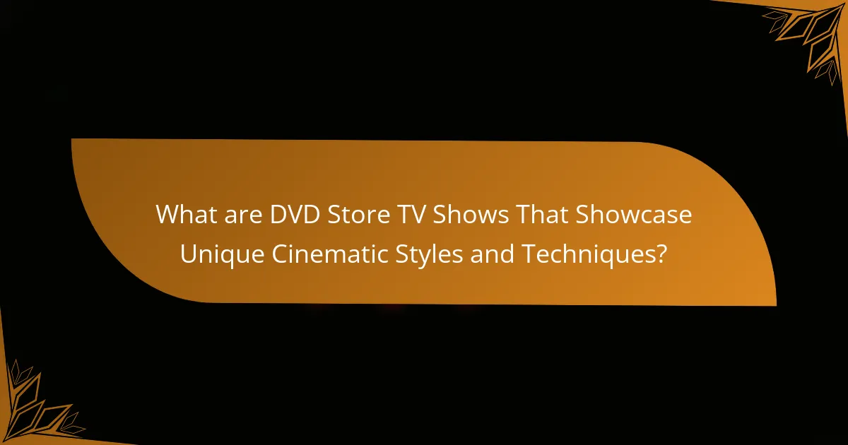 What are DVD Store TV Shows That Showcase Unique Cinematic Styles and Techniques?