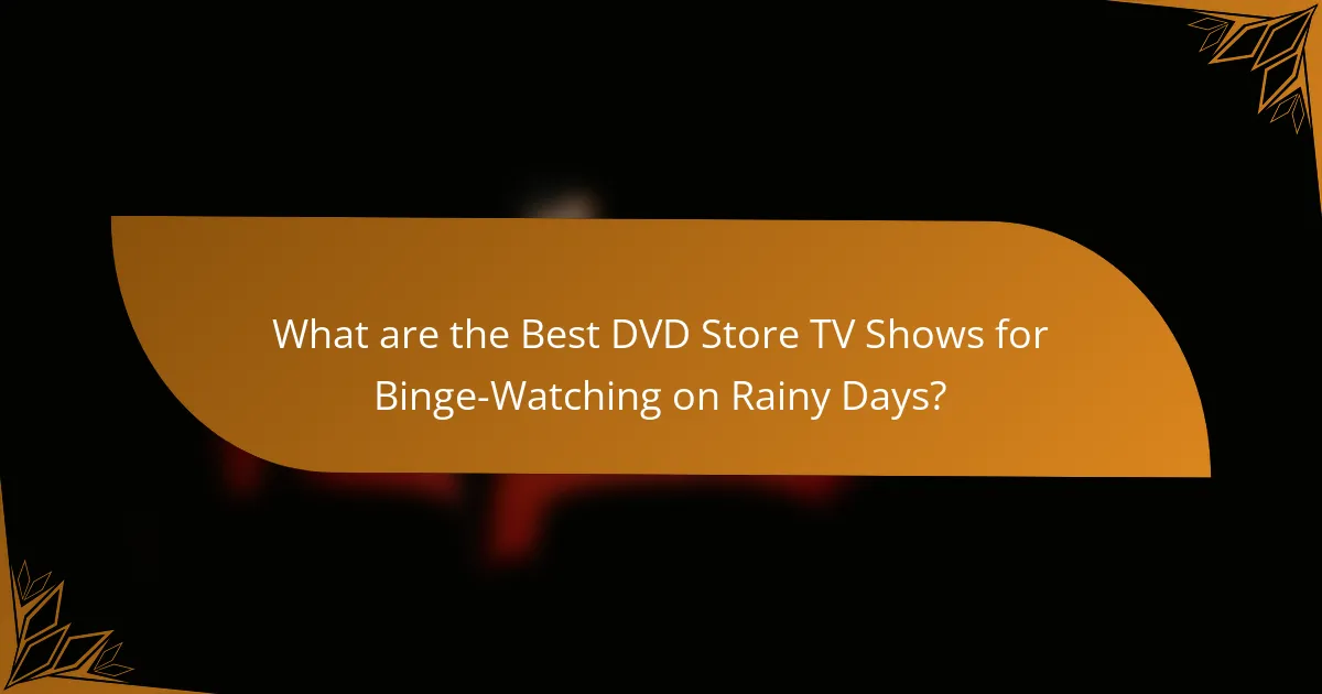 What are the Best DVD Store TV Shows for Binge-Watching on Rainy Days?