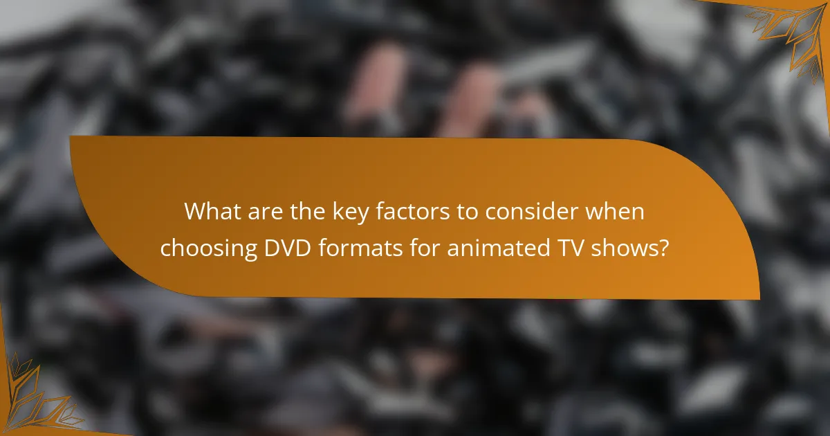 What are the key factors to consider when choosing DVD formats for animated TV shows?